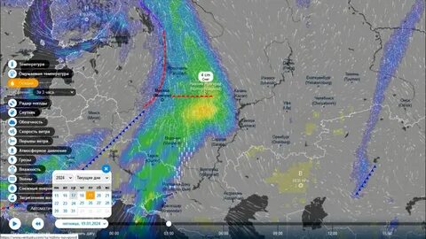 Карта циклонов в реальном