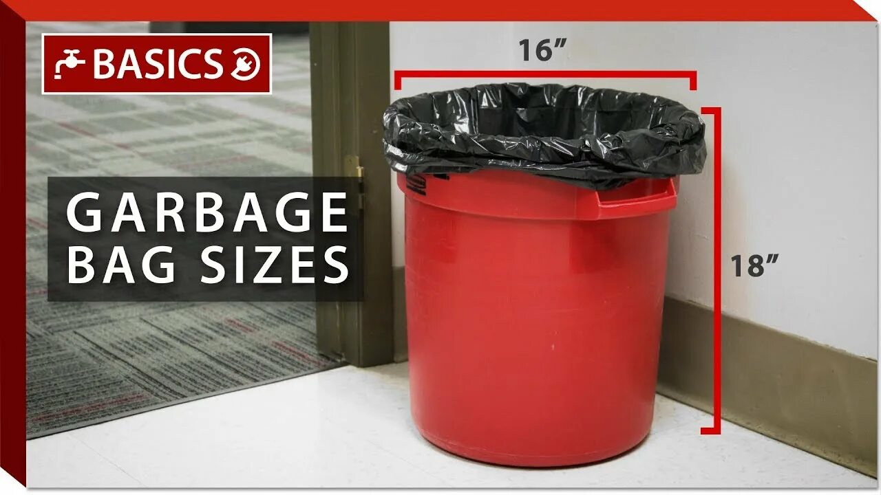 Garbage size. Plastic bag size. dustbins size.