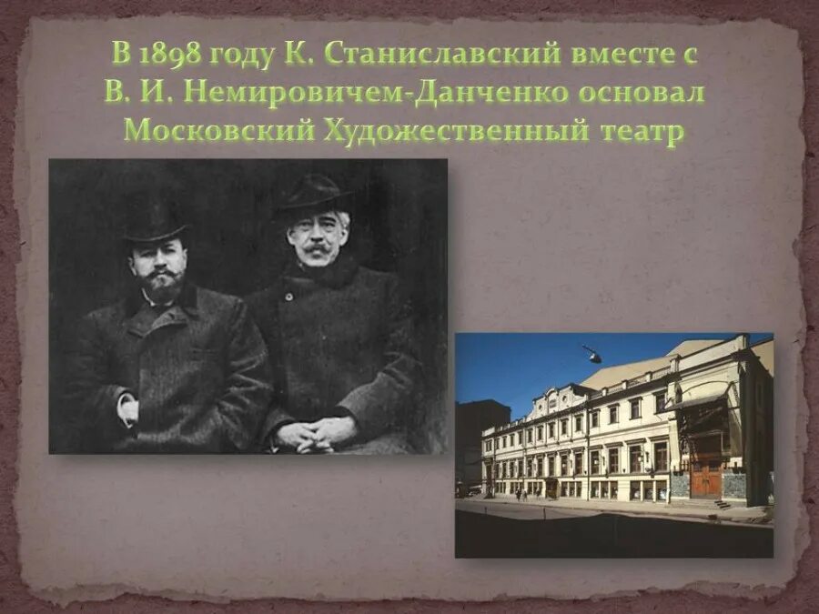 Создание мхт. Московский художественный театр 1898. Художественный театр Станиславского и Немировича-Данченко. Московский художественный театр 1898 основатели. Московский художественный театр МХТ 1898.