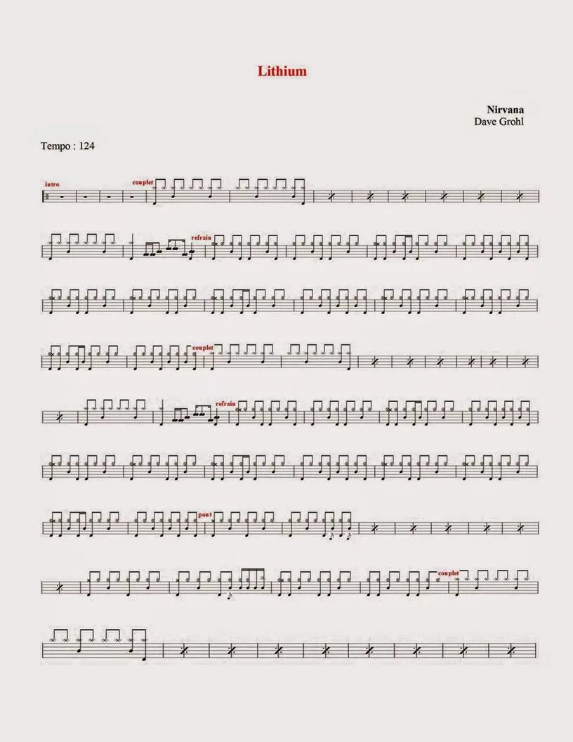 Nirvana lithium tabs. Lithium nirvana ноты. нирвана ноты. ноты барабан нирвана литиум. nirvana ноты.