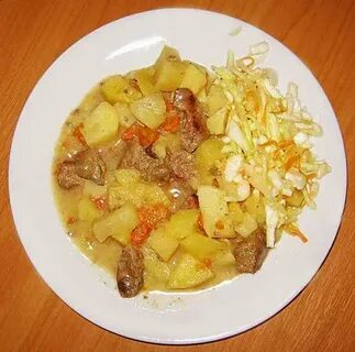 Жареная картошка с луком и печенью