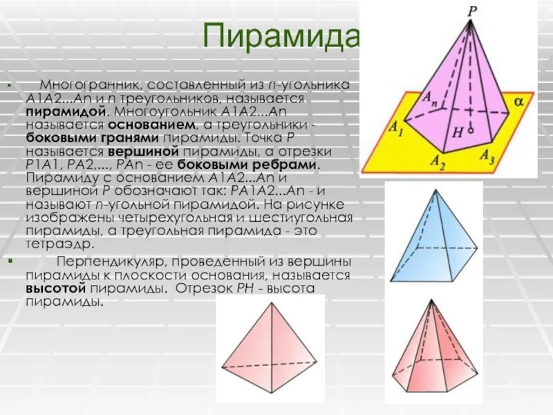 Пирамида многоугольник а1 а2. Треугольная пирамида многогранник. Пирамида это многогранник составленный. Многогранный тетраэдр.