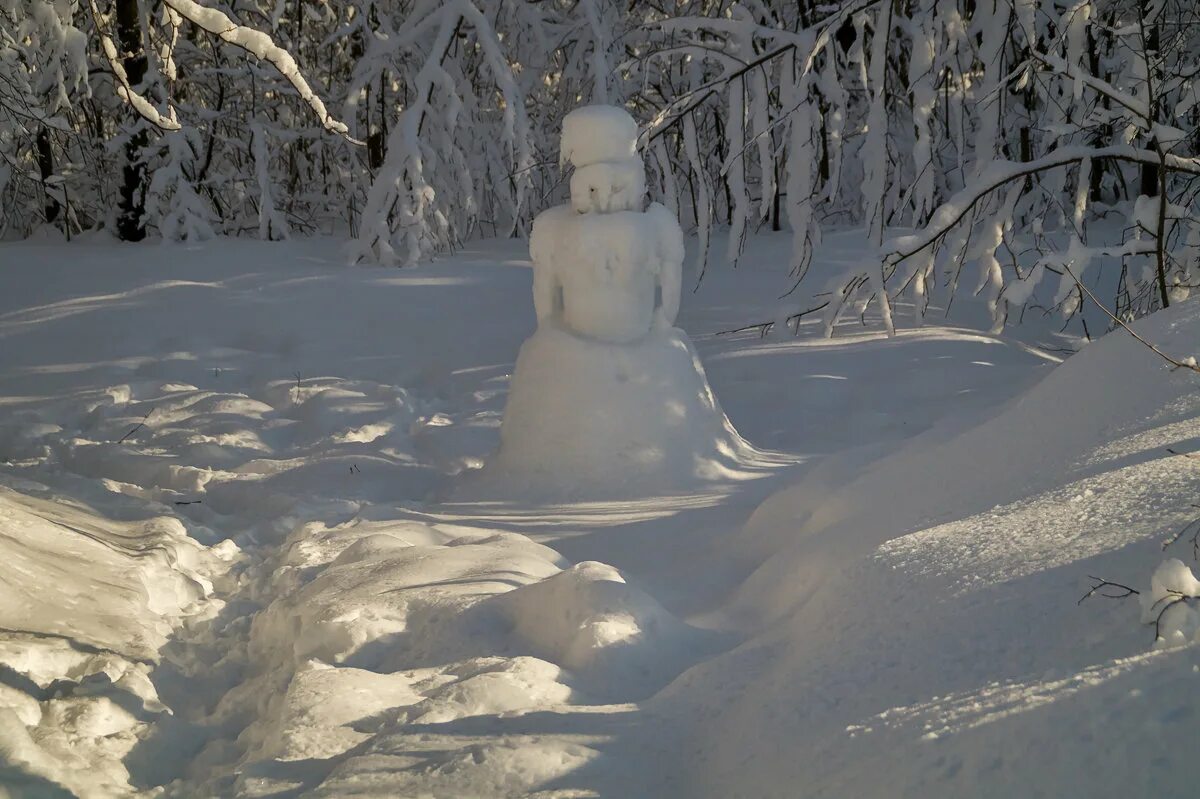 Снежная баба. Женщина из снега. Снеговая баба. Снежная баба в лесу.