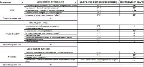 Программа тренировок в зале для тела