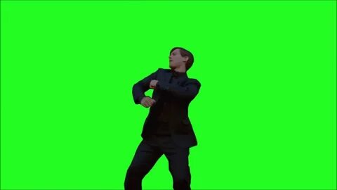 Танцующий мем на зеленом фоне