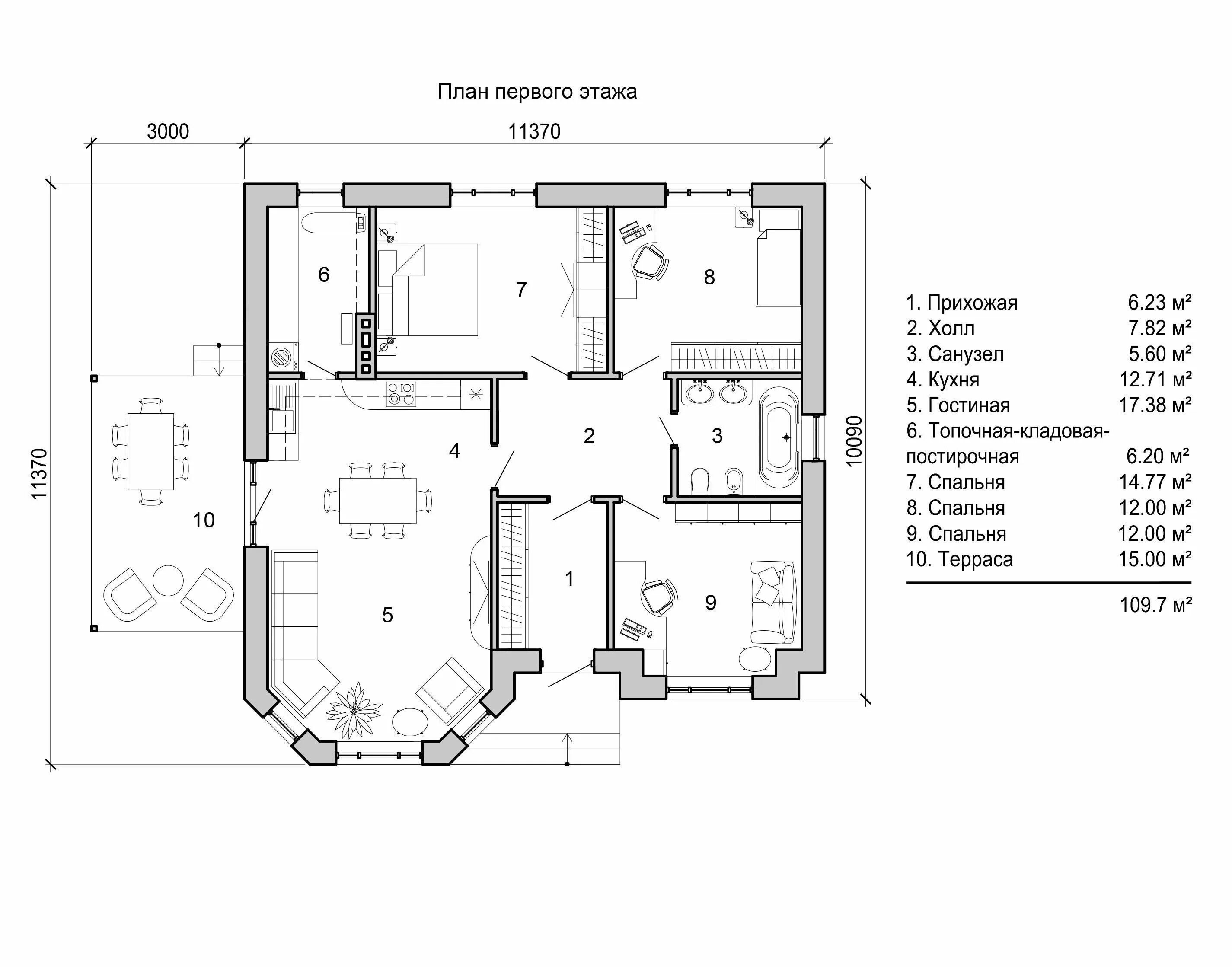 Проект дома чертеж одноэтажный