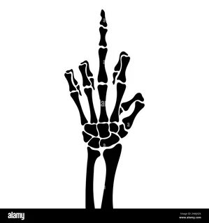 Skeleton hand middle finger silhouette