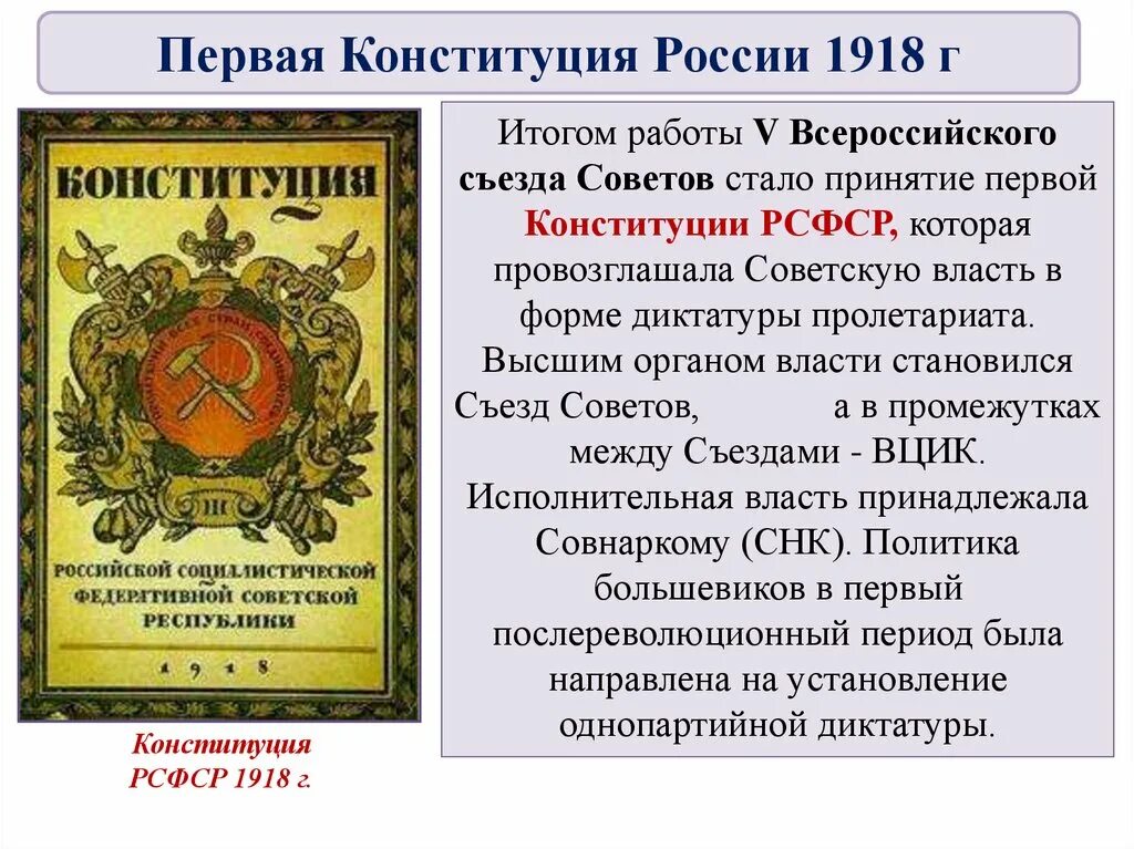 1 Конституция РСФСР 1918. Принятие Конституции 1918. Первая Конституция России 1918 года. 5 Всероссийский съезд советов Конституция РСФСР.