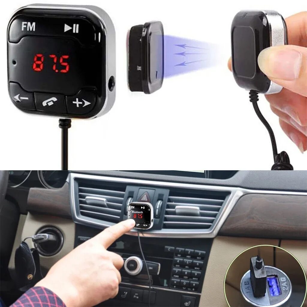 Пульт устанавливает соединение bluetooth. Fm трансмиттер bt car kit. автомобильный fm трансмиттер car m20. авто fm модулятор с bluetooth 2 usb 5v 3.1 a. bluetooth fm трансмиттер wireless car kit f1.