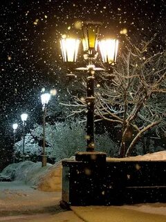 Night snowfall