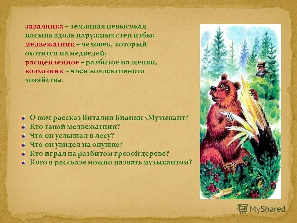 В Бианки музыкант подготовительная группа. Рассказы Виталия Бианки музыкант пересказ.