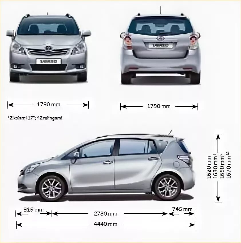 Параметры тойота авенсис. Габариты Тойота версо 2013. Габариты Тойота версо 2009. Toyota Corolla Verso габариты. Габариты Тойота версо 2012.