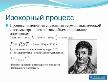 Изохорный процесс закон шарля