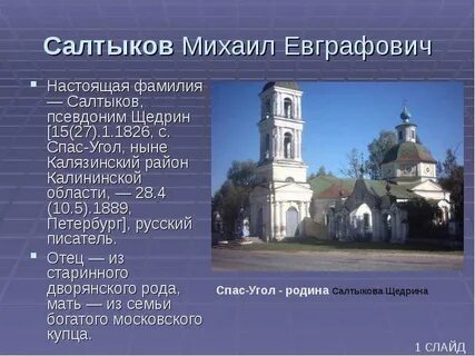 Настоящая фамилия салтыкова щедрина