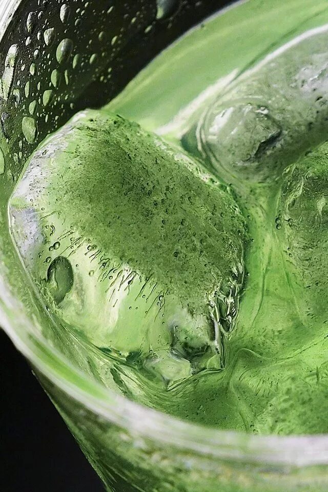 Разноцветный лед. Зеленый лед (green ice) 1981. Цветные кубики льда. Зеленая вода. Снежные водоросли.