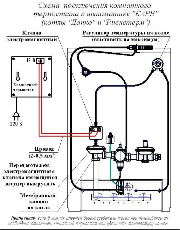 Схема подключения механического терморегулятора к котлу. Термостат механический схема подключения к газовому котлу. Термостат для котла отопления схема подключения. Механический терморегулятор котла отопления схема подключения.
