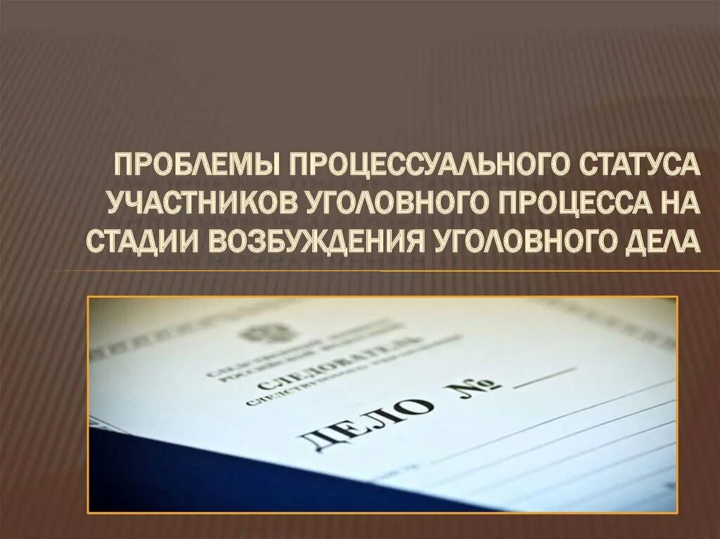 Статус участника уголовного судопроизводства. Возбуждение уголовного дела. Возбуждение уголовного процесса. Статус уголовного дела. Стадии возбуждения уголовного дела.