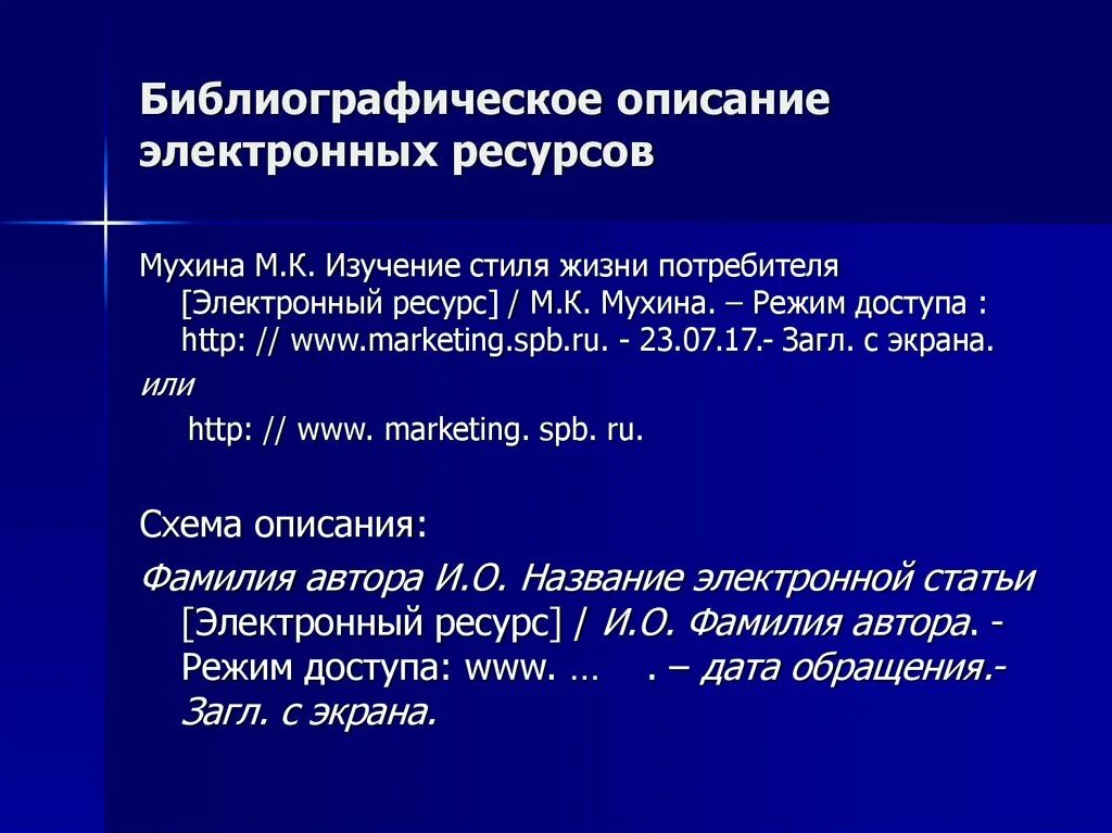 Составление электронных ресурсов