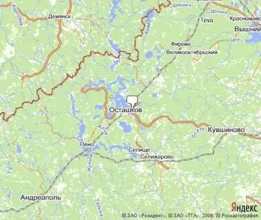 Тверь осташков расстояние на машине