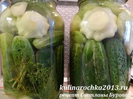 Маринуем огурцы с патиссонами