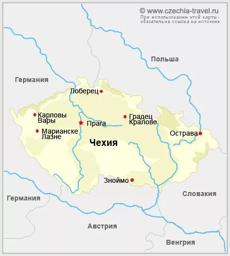 страна чехия карты