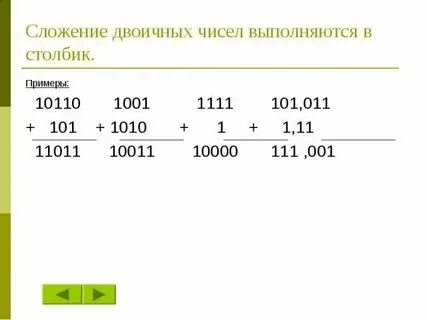 Выполните сложение 1001 111