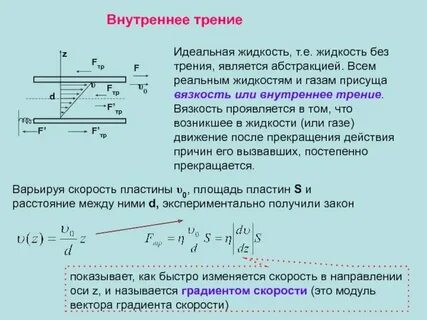 Как направлена сила внутреннего трения