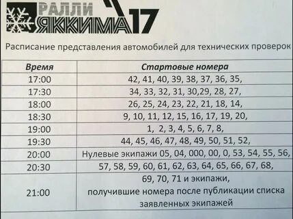Расписания ти