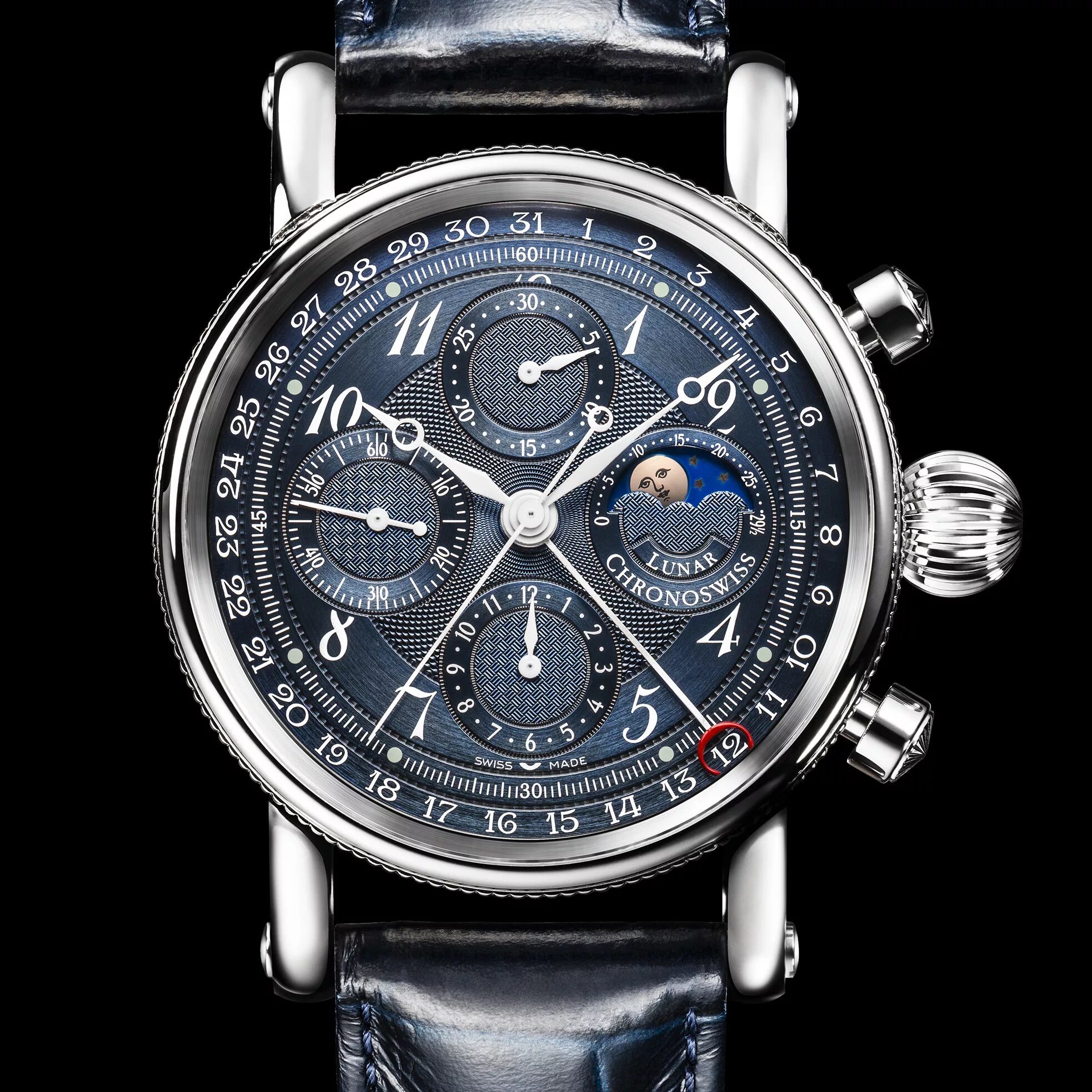 Chronoswiss - Sirius Chronograph Moon phase 41 mm. Chronoswiss Sirius Lunar. Часы Moon phase. Chronoswiss Sirius Chronograph Moon phase 41mm Ch 7523 l.