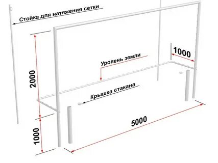Футбольные ворота чертеж с деталировкой