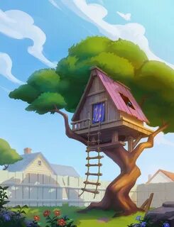 Рисунок дом и дерево.