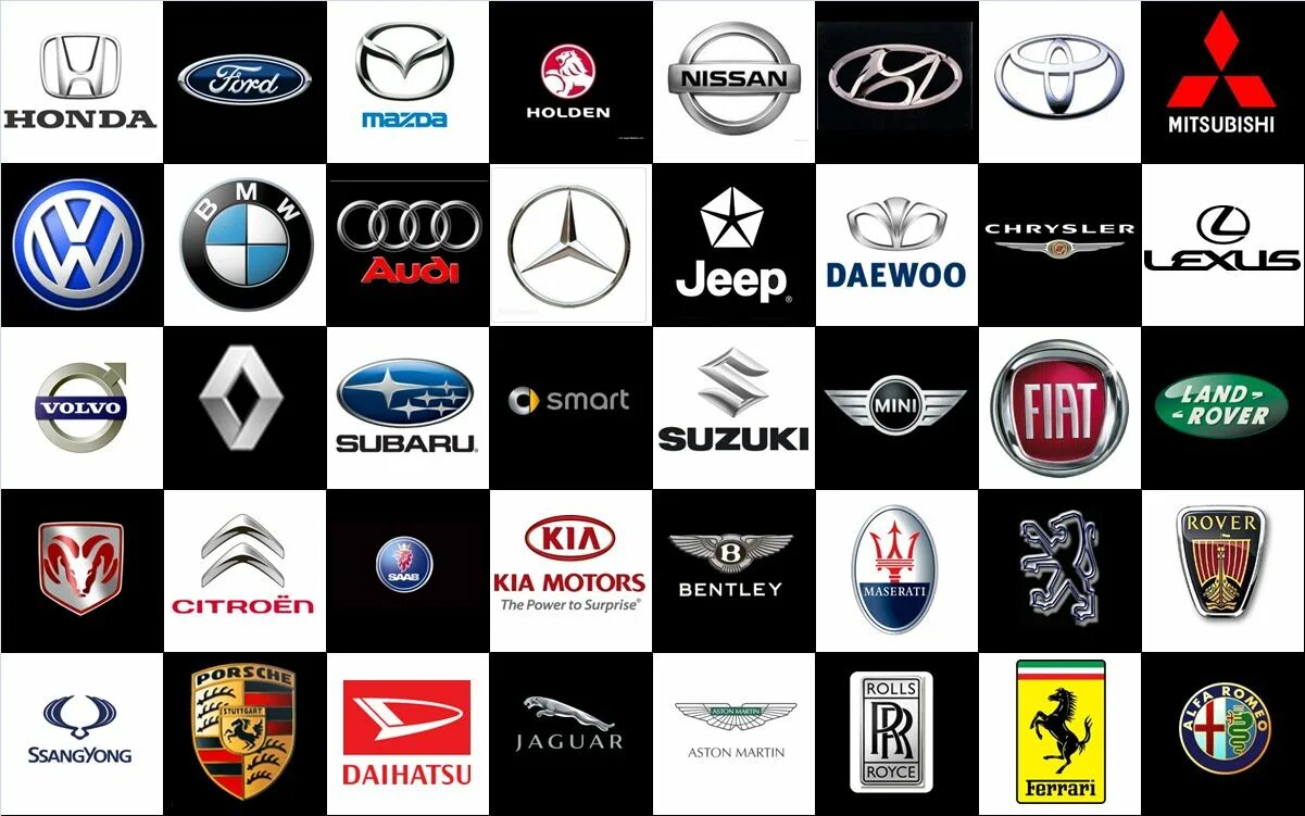 Марки машин. Эмблемы авто. Логотипы автомобильных марок. Марки авто с эмблемами.