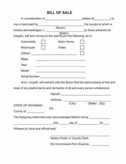 Bill of sale