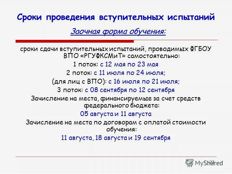 Право вступительные испытания