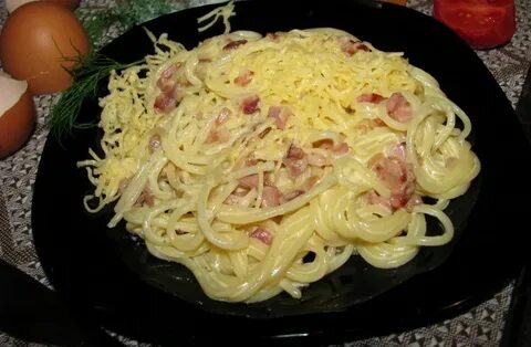 Домашняя карбонара с ветчиной