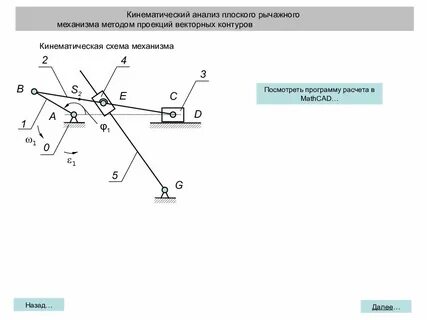 Кинематические пары плоского механизма