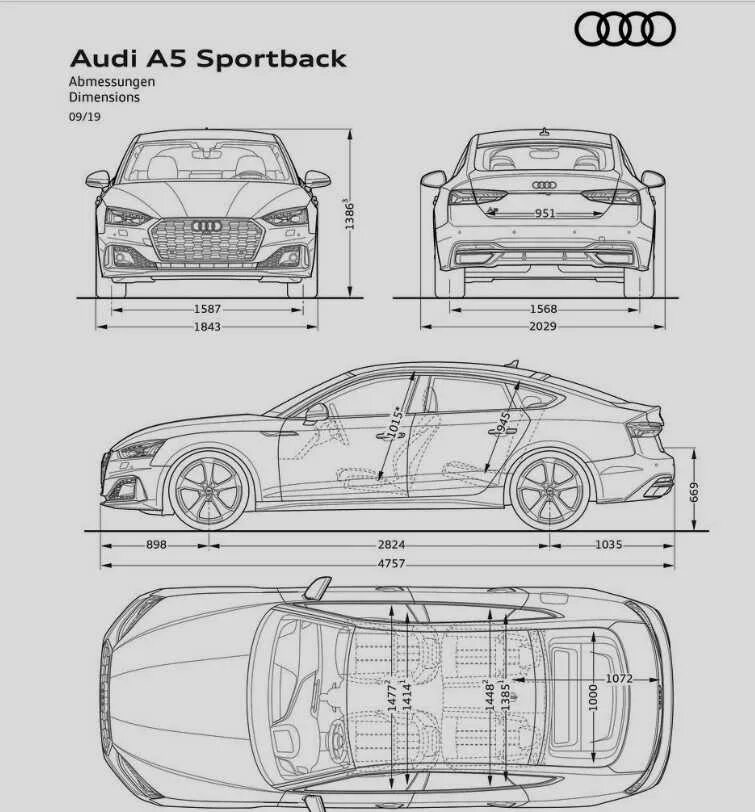 Клиренс а5. Габариты Ауди а5 Спортбэк. Audi a5 Sportback Blueprint. Audi a5 f5 габариты. Ауди а5 Спортбэк длина кузова.