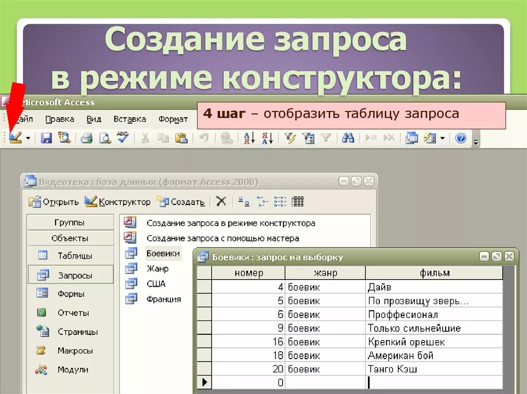 Формирование запросов в базе данных