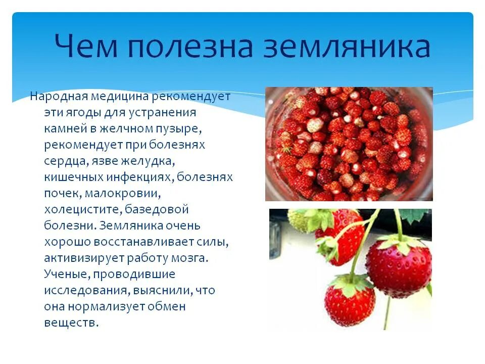 Клубника польза для здоровья