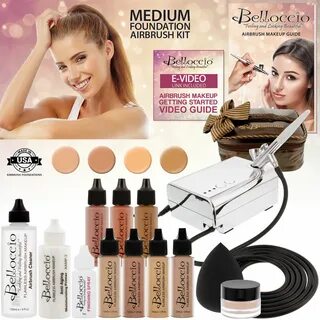 Belloccio Professional Deluxe Medium Shade Airbrush Cosmetic System Kit - Walmar
