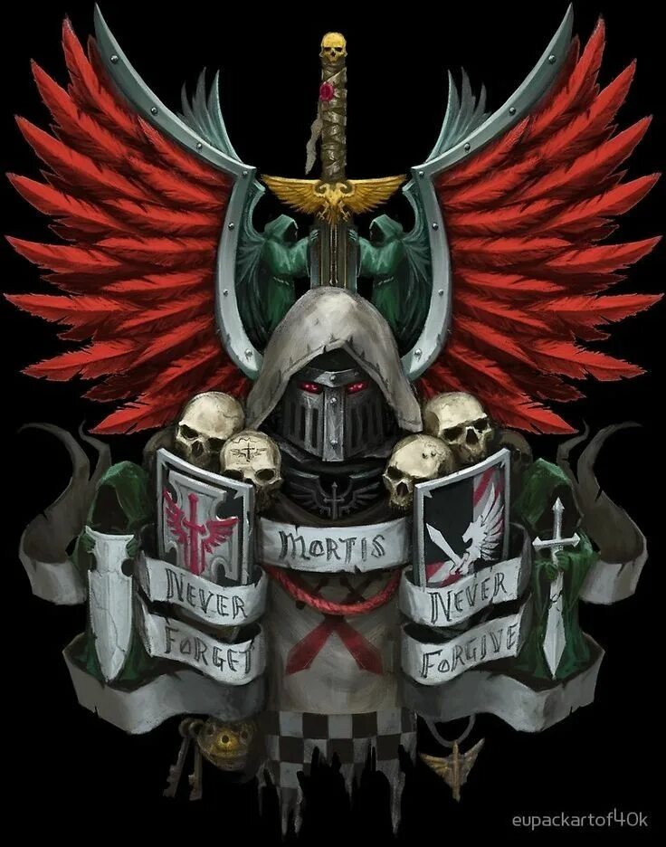 000 знамя. Орден храмовников вархаммер. Тёмные ангелы warhammer 40000. Дарк орден. Чёрные храмовники warhammer 40000.
