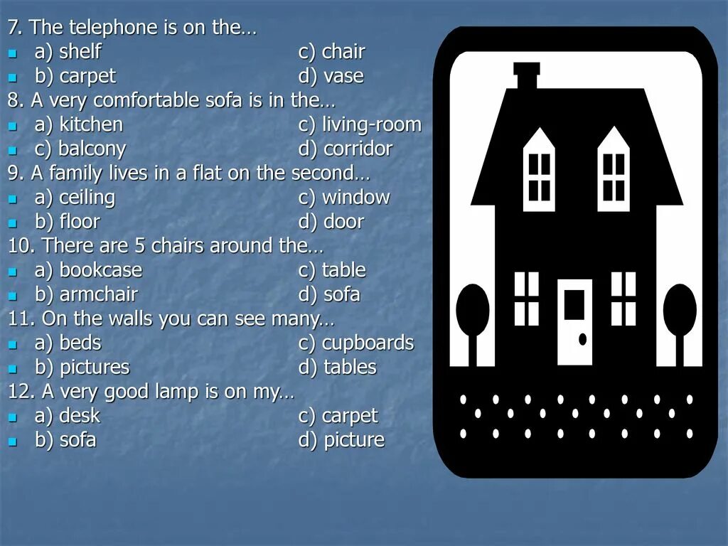 There is a telephone in the Desk. There is a telephone line. Is on the shelf перевод на русский