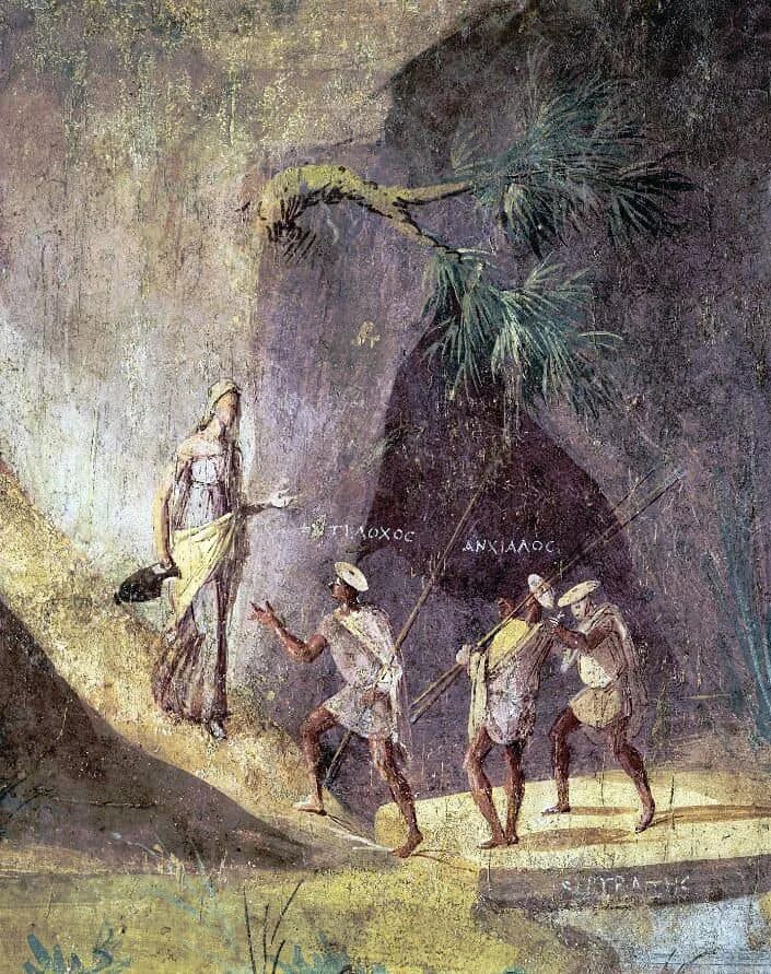 Лестригоны. Фреска одиссей и лестригоны. остров лестригонов одиссея. одиссей и великаны лестригоны. великаны лестригоны.