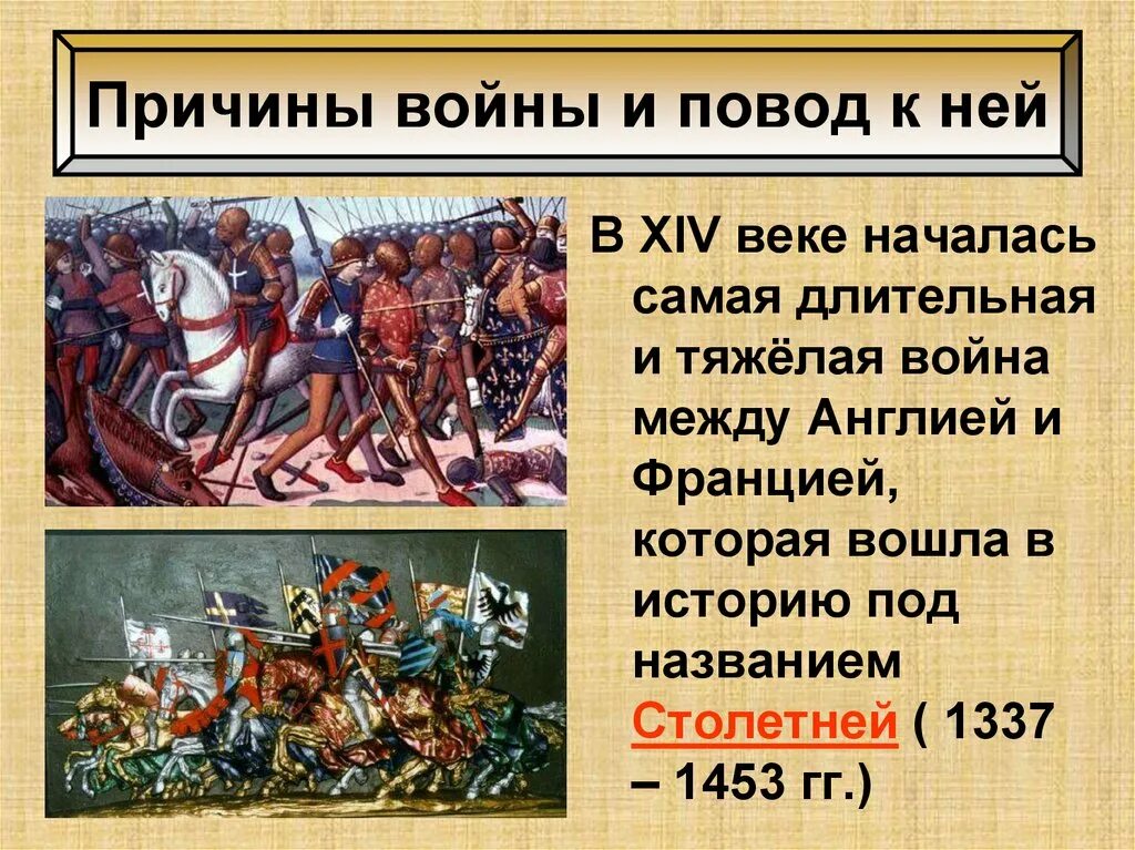 История светской войны век. Причины столетней войны 6 класс история средних веков.