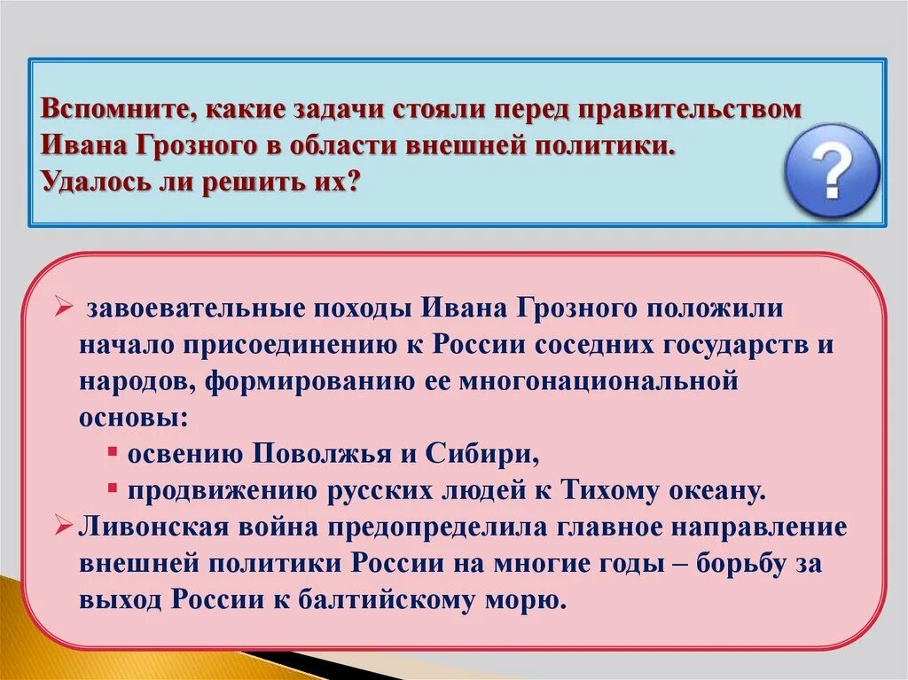 Какие задачи и почему предстояло решать молодому. Задачи Ивана Грозного. Завоевательные походы Грозного. Какие задачи политики стояли перед Иваном 3.