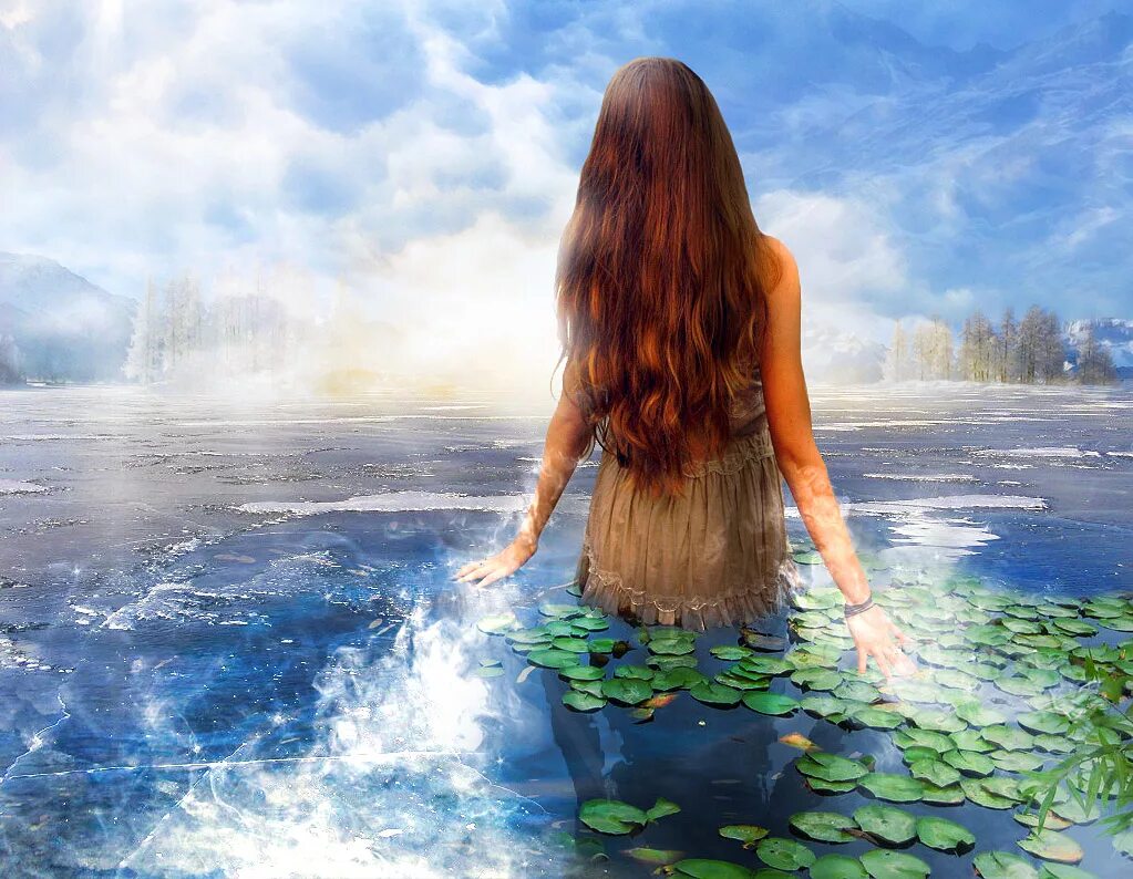 Первозданная женщина. Богиня воды. Стихия воды. Образ водной стихии. Женщина стихия.