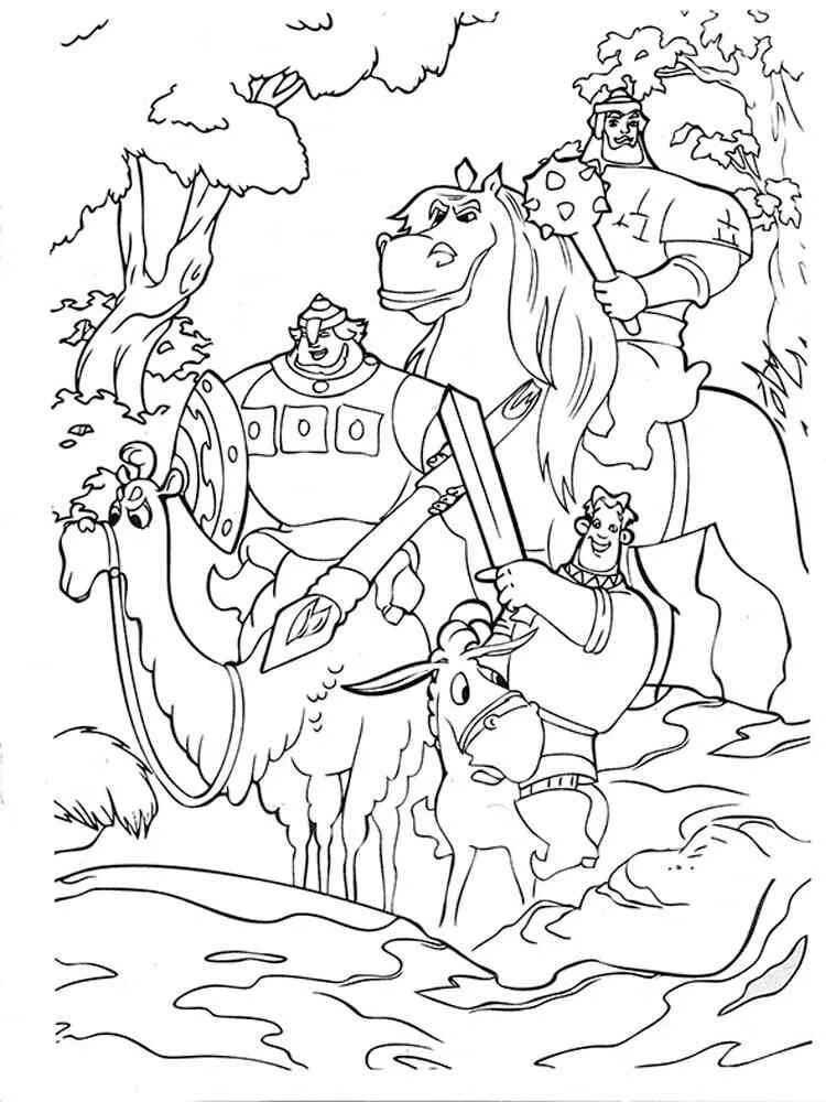 Алеша поповичрасскраска. Князь киевский три богатыря раскраска. Разукрашку илья муромца. Раскраска три богатыря добрыня никитич. Богатыри.