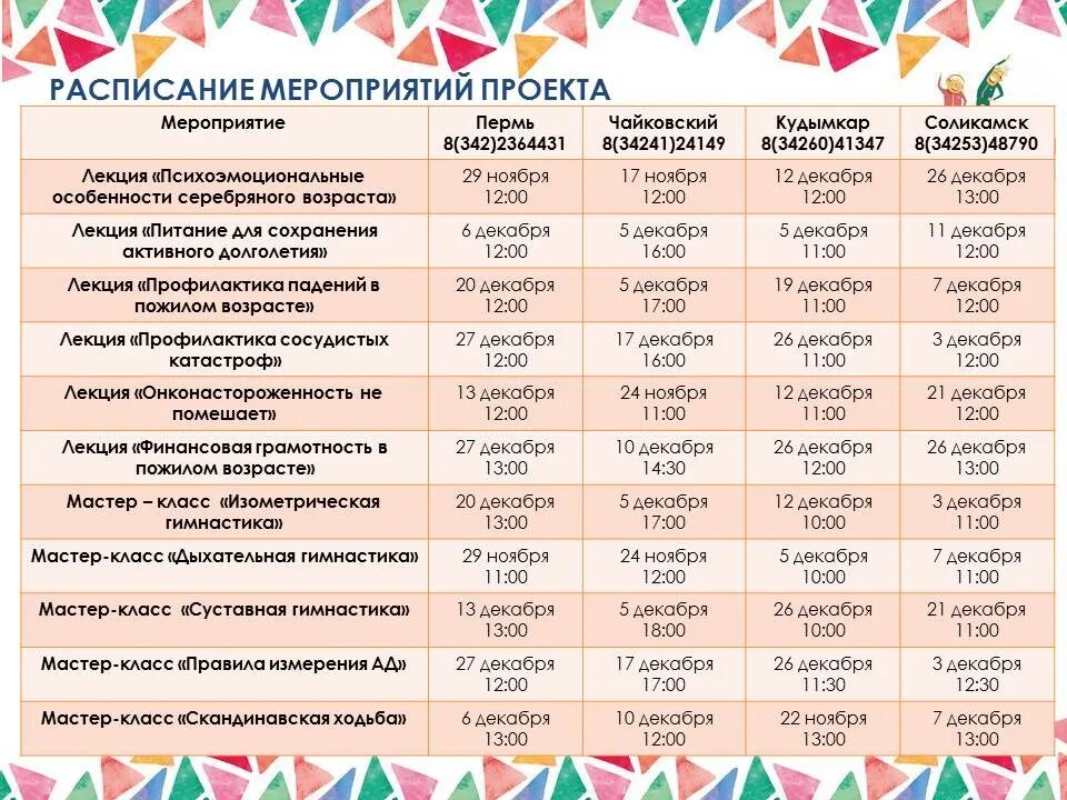 Мероприятия старшему возрасту. Расписание мероприятий. Мероприятия по активному долголетию. Активное долголетие план мероприятий. Афиша мероприятий.