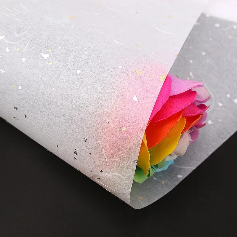 Бумага папиросная БП 85. Папиросная бумага с блестками. Тонкая папиросная бумага. Прозрачная бумага для цветов.