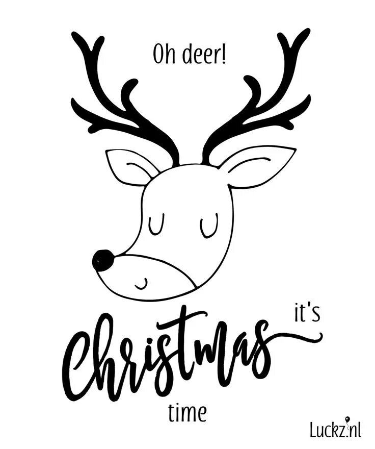 Новогодние открытки 2023 в стиле Минимализм. Merry Christmas Deer. С новым годом для плоттера. Oh deer